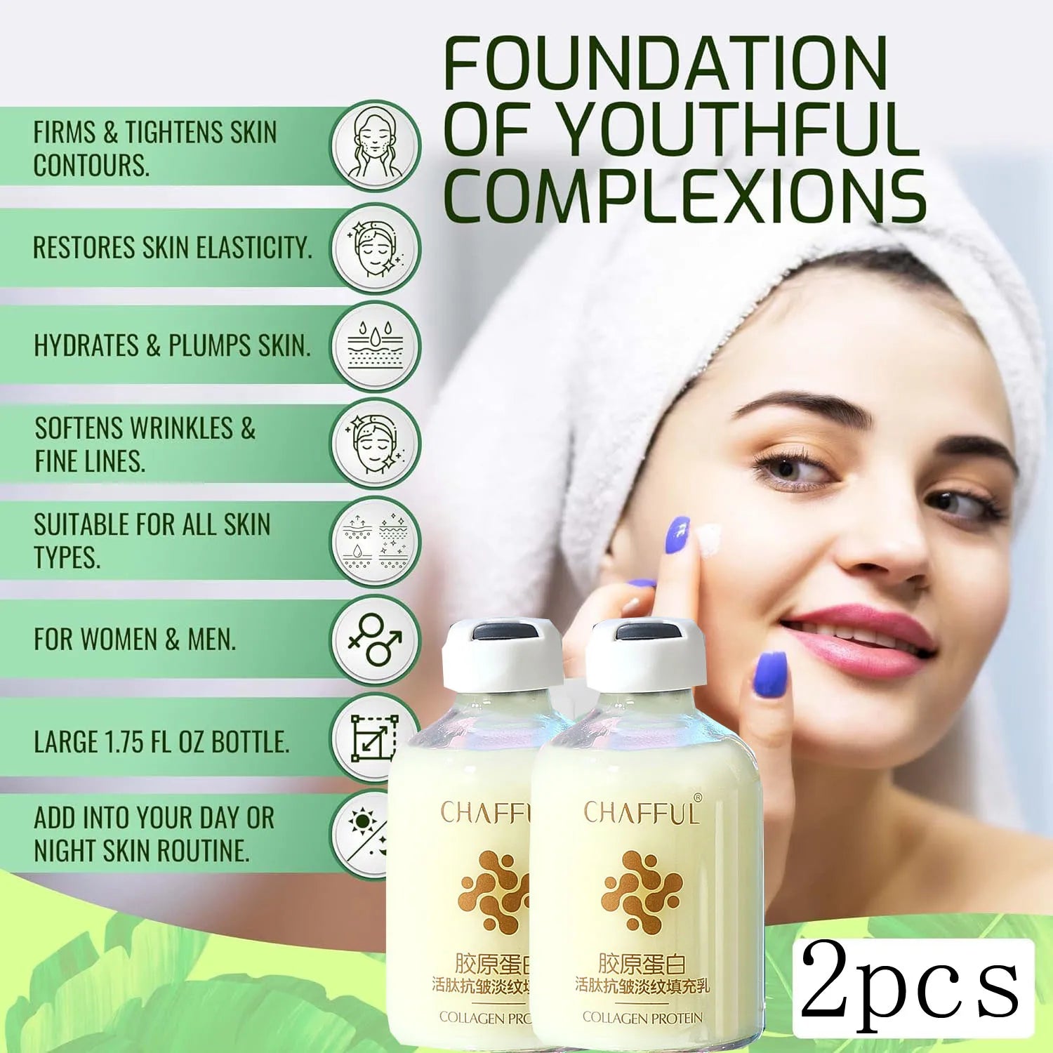 2pcs Collagen Face Serum skincare Facial Essence Liquid Firming Moisturizing Nourishing Facial Serum Skin Care Lootquake LLC