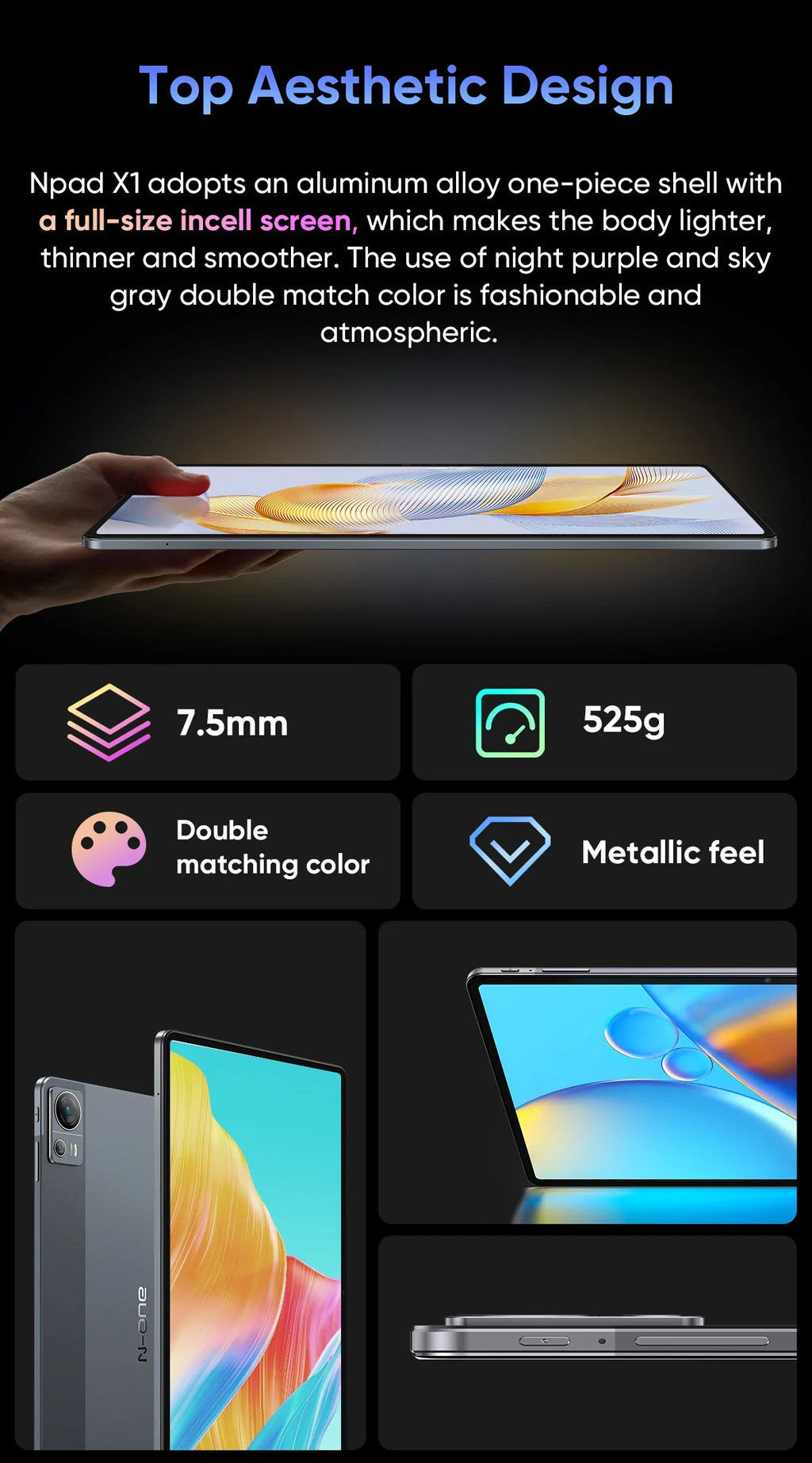 N-one NPad X1 MTK G99 8-Cores Tablet 10.95'' Android 13 Fast Charging 8600mAh MAX 16GB 128GB 2000*1200 FHD 4G LTE Support L1 Lootquake LLC