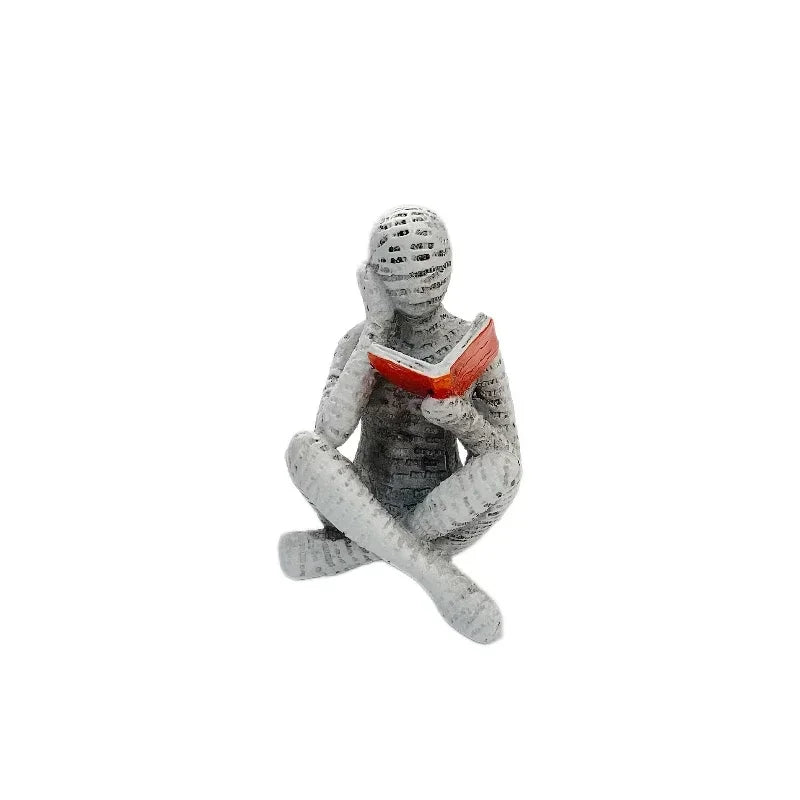 Creative Thinker Statue Artistic Reading Woman Modern Design for Home Office Bookshelf TV Cabinet Decoration and Desk Ornament