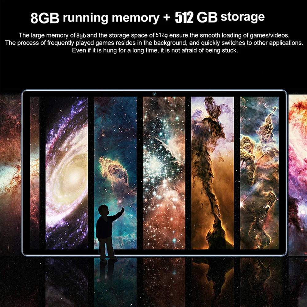New 5G Pad 10.1 Inch Android Tablets Octa Core 8GB RAM 512GB ROM 4G LTE 5G WiFi Tablet Pc Double SIM Card HD Display 8000mAh Lootquake LLC