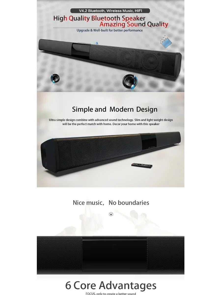Powerful Wireless Bluetooth Speaker for Home Theater Computer TV Car Sound Box Soundbar Heavy Bass Subwoofer Radio caixa de som Lootquake LLC