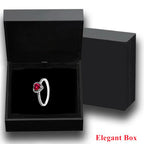 New Colored Crystal 925 Sterling Silver Ring Exquisite Women Shiny Heart Series Simple Ring Valentine's Day Gift for Lovers