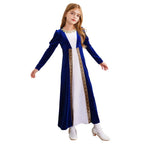 Girls Velvet Medieval Princess Dress Long Sleeve Renaissance Retro Robe Ancient Roman Long Dress for Halloween Carnival Party
