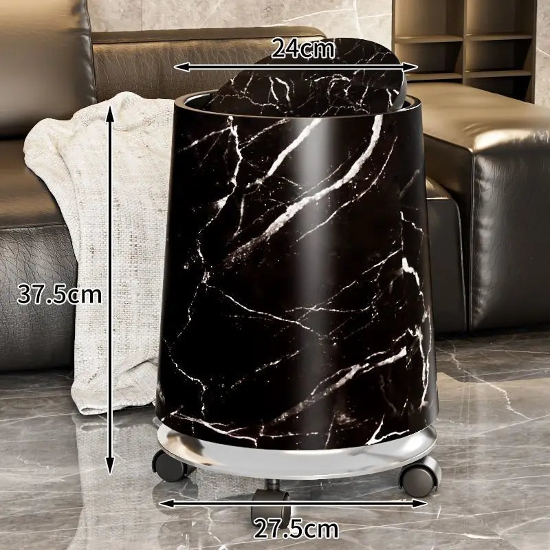Large Capacity Trash Can Luxury Removable Litter Bins Living Room Rotating Wastebasket Food Recycle Dustbin Cleaning Supplies Lootquake LLC