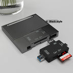 Multi functional six inOneCardReader OTG iPhone Type-C Micro SD CardFlashDrive intelligentStoragecard TF SD CardReaderStorageBox