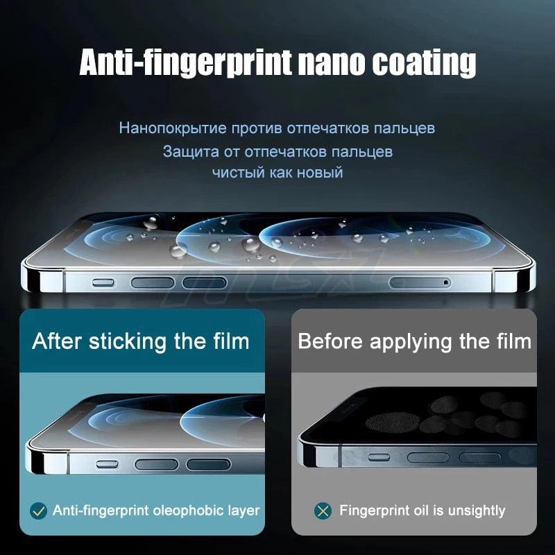 4PCS Film For iPhone 13 12 11 14 Pro Max Full Cover Screen Protector For iPhone X XR XS Max 6 7 8 14 Plus SE Not Glass Anti-Scratch Shockproof Protection Screen Cover Shield Stevvex