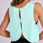 Women'S Solid Color Top Women'S Sports Suspender Top Women'S Fashion Hollow Back Sports Running Fitness Casual Hundred Yoga Top Lootquake LLC