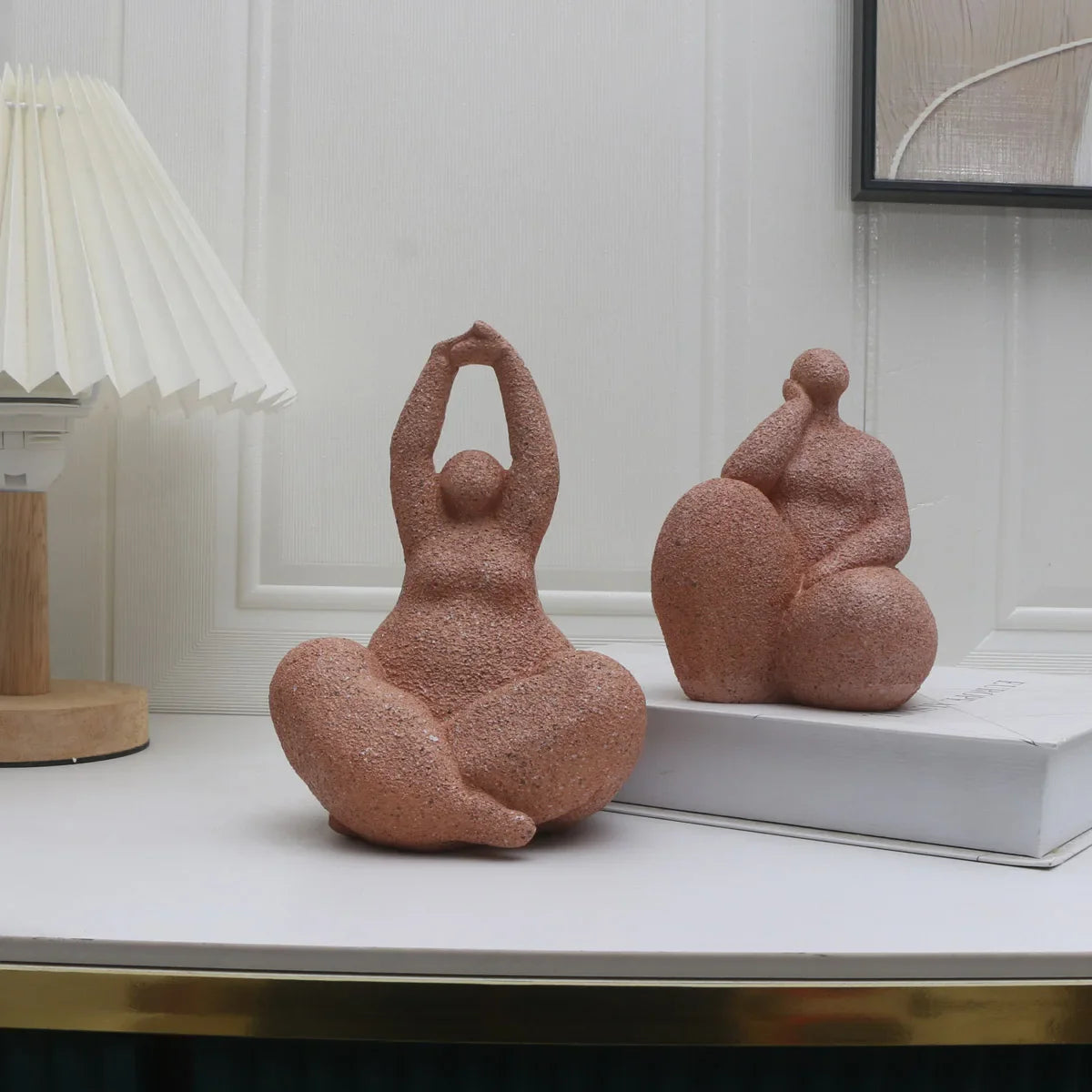 1pc, Sandstone Resin  Chubby Woman Statue  Handmade Sandstone Abstract Art Home Living Room Office Cabinet Tabletop Entryway Dec Lootquake LLC
