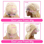13x4 13x6 HD Transparent 613 Honey Blonde Lace Front Human Hair Wigs Raw Brazilian Straight Lace Frontal Wig Remy Human Hair