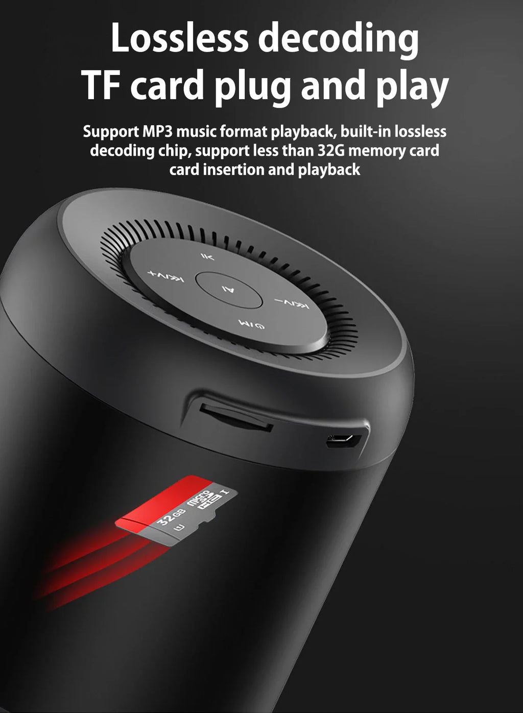 Wireless Bluetooth Speaker AI Intelligent Artificial Voice Control Insert Card Small Audio Mobile Phone Computer Desktop Lootquake LLC