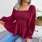 Loose Fit Chiffon Blouse - Elegant Polyester Top | Femstylo - SJB-DIAMOND ELITES