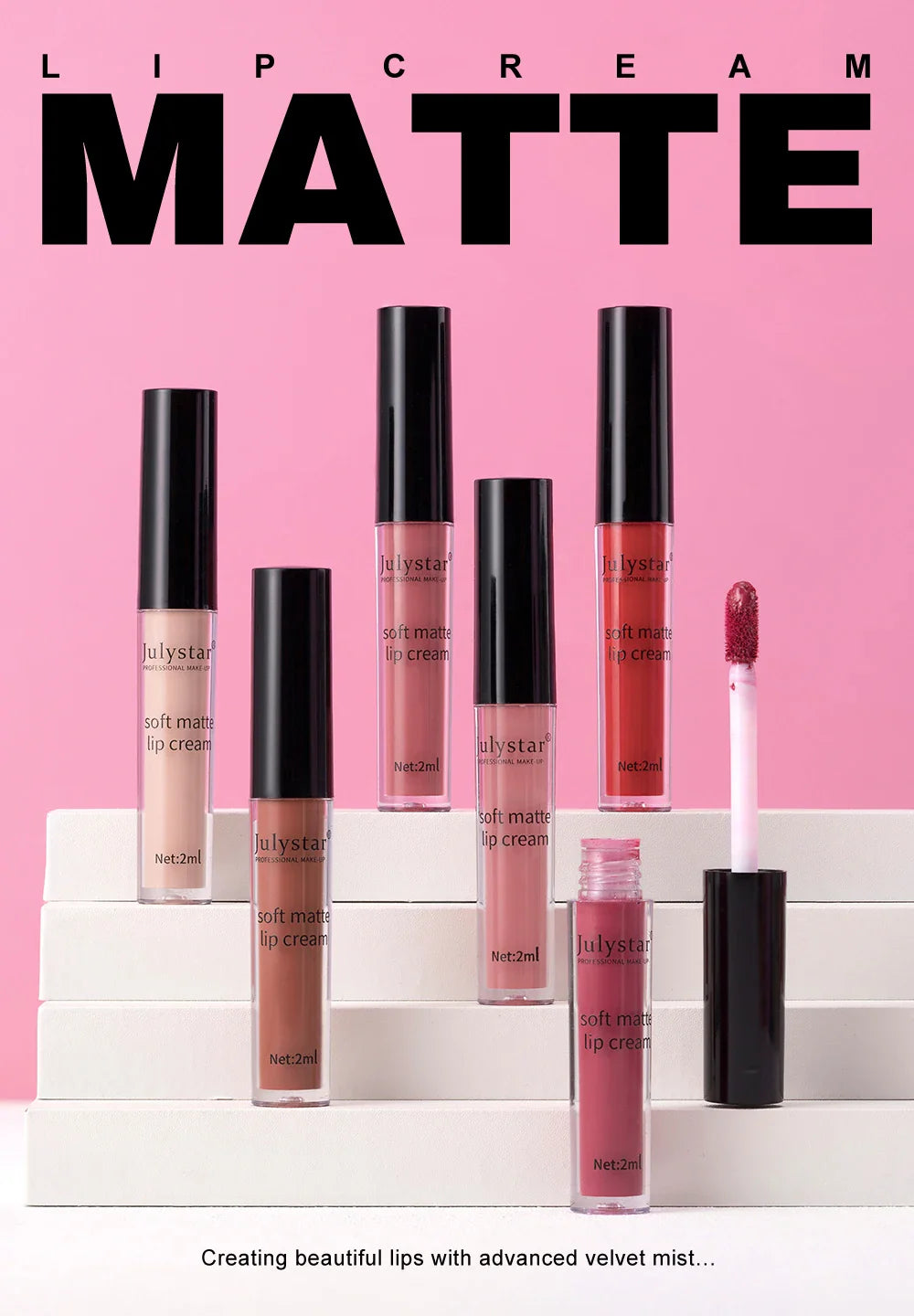 6-Color Velvet Lip Glaze Lipstick High Color Lip Makeup Waterproof Long-Lasting Nude Lip Color Liquid Cosmetics Lootquake LLC