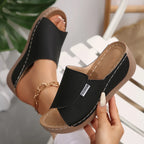 Women Wedge Slippers Summer 2025 New Fashion Slippers Open Toe Breathable Sandals Comfortable Buckle Woman Shoes Slides Women Lootquake LLC