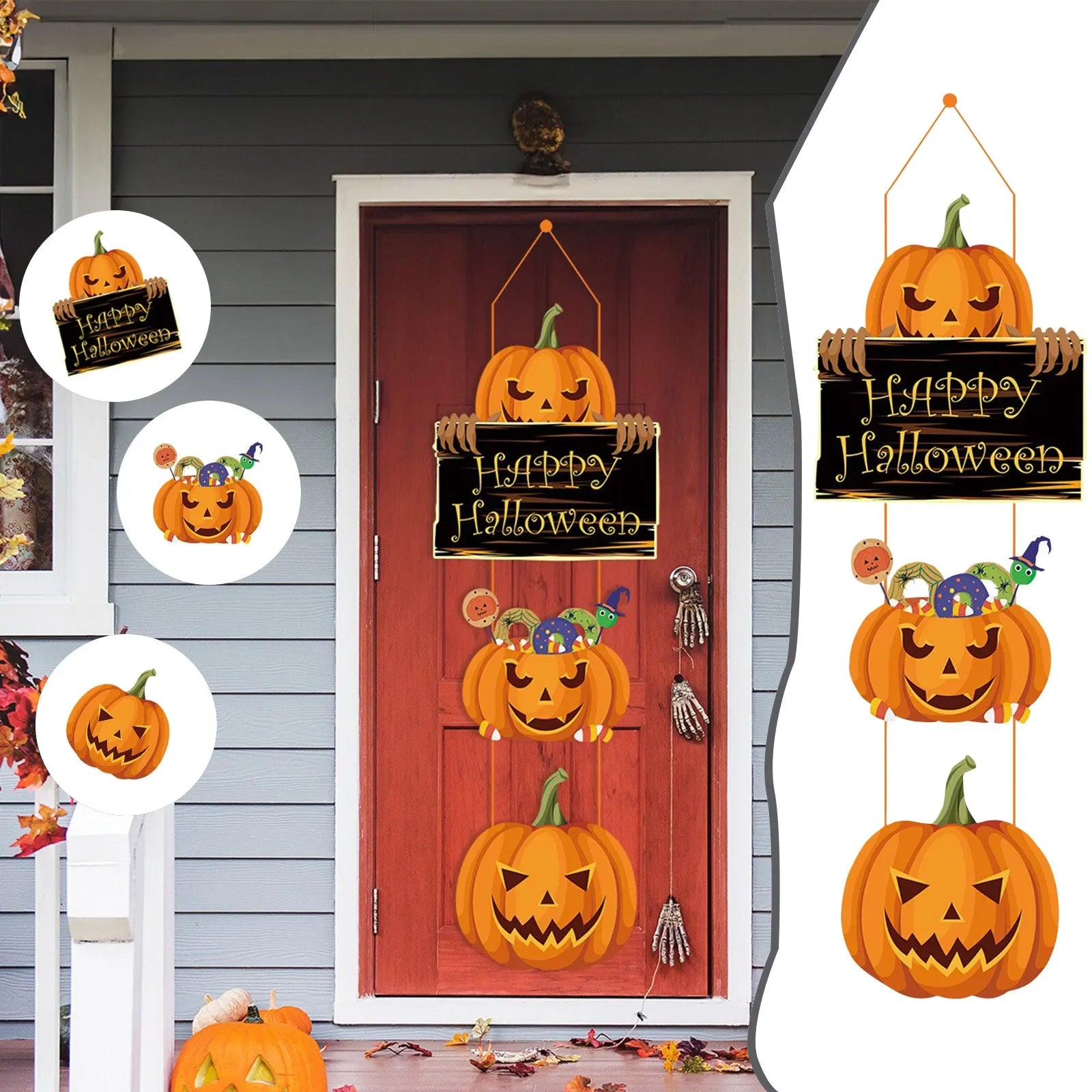 Hanging Scary Pumpkin for Porch Lootquake LLC