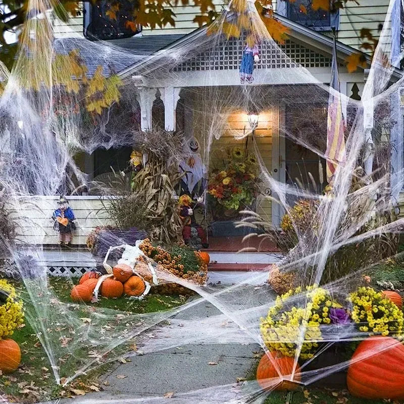 Halloween Decoration Party Accessories Decorations for Events Scream Festa Spider Web Black Outdoor Props Haunted House Spider Lootquake LLC