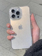 Luxury Glitter Bumper Clear Case for IPhone 14 13 12 11 Pro Max Mini X XS Max XR Cute Shining Shockproof Silicone Cover Hard Back Shockproof Protective Phone Cover For iPhone Stevvex