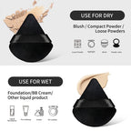 Wholesale 10/ 12 Pcs Triangle Powder Puff Wet Dry Use For Loose Powder Liquid Cosmetic Soft Plush Powder Puff Makeup Foundation Lootquake LLC