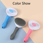 Pet Hair Remover Dog Brush Cat Comb Grooming Tools Dogs Accessories Cat Supplies Stainless Steel Beauty Massage Comb  Dog Cat Brush Pet Brush for Long and Short Hair with Self-Cleaning Brush Stevvex