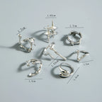 Docona Fashion Elegant Stacking Gold Colour Rings Geometric Design Ring Set Accessories Daily Festival Party Gifts 27910