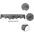 Halloween Decoration Lace Spider Web Skeleton Skull Tablecloth Black Fireplace Mantel Scarf Event Party Decoration Supplies Lootquake LLC