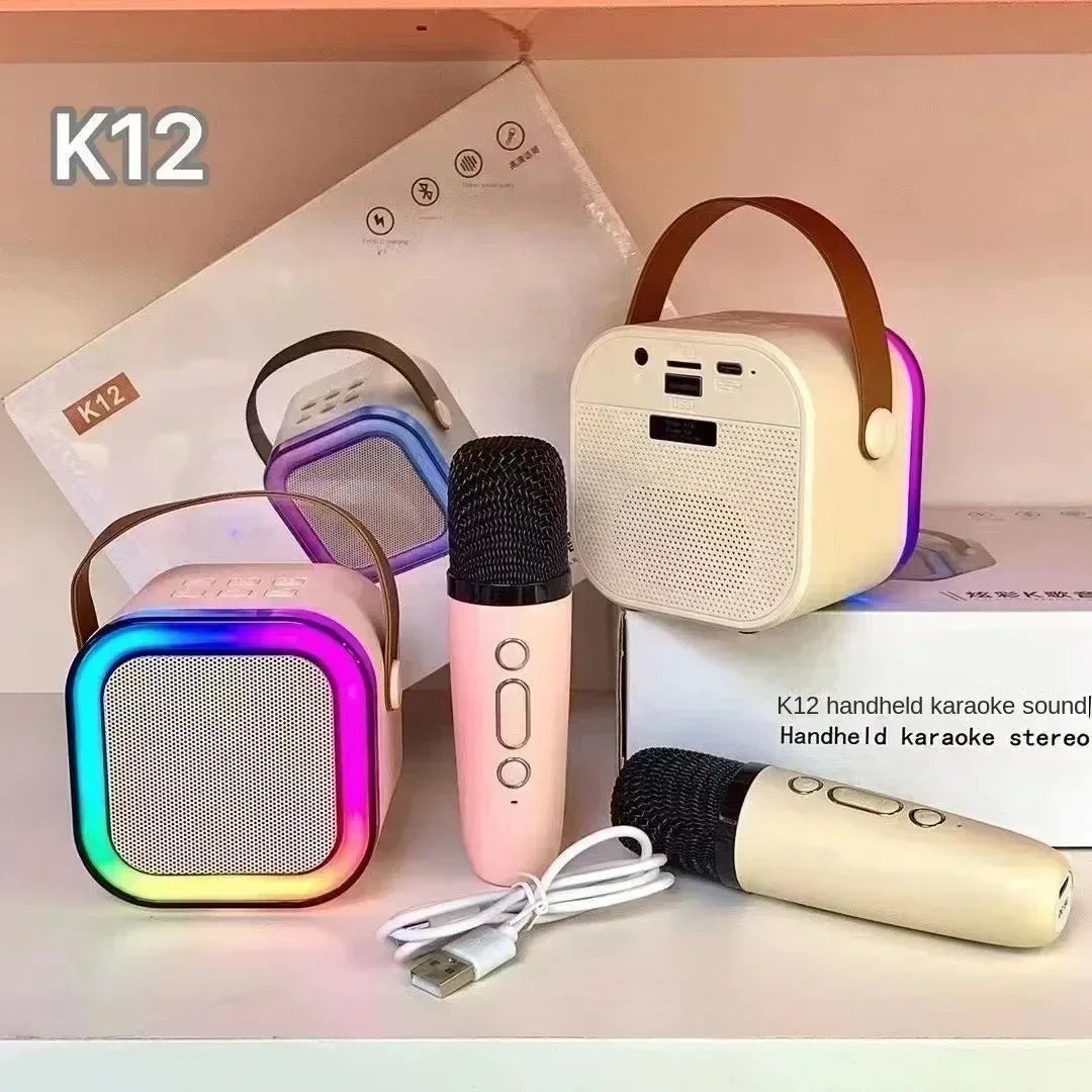 K12 Bluetooth Karaoke Machine Portable  5.3 PA Speaker System with 1-2 Wireless Microphones Home Family Singing Children's Gifts Lootquake LLC