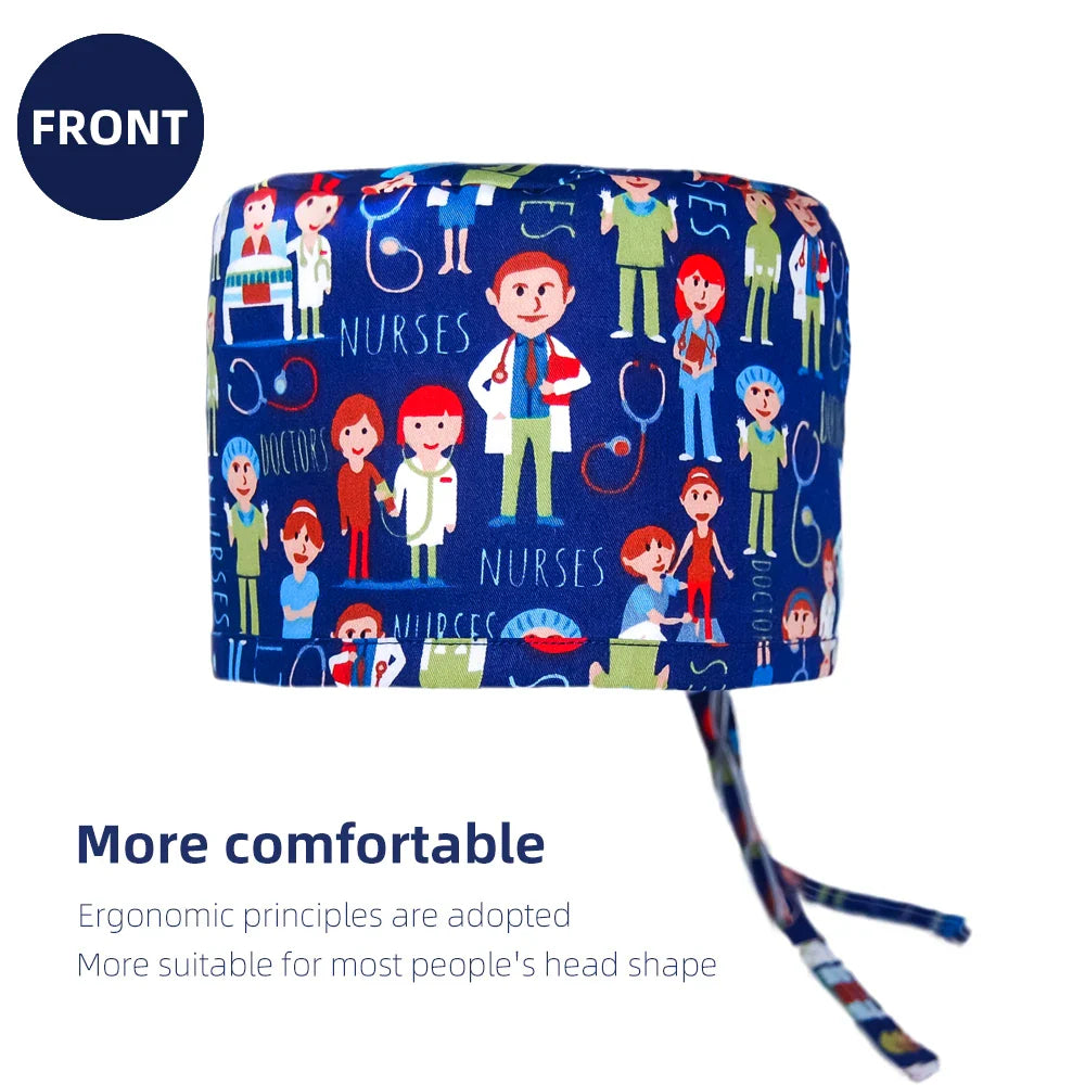 Women's Cartoon Printed Surgical Cap