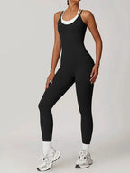 Sporty Jumpsuits Black Women Backless Fashion O-Neck - SJB-DIAMOND ELITES