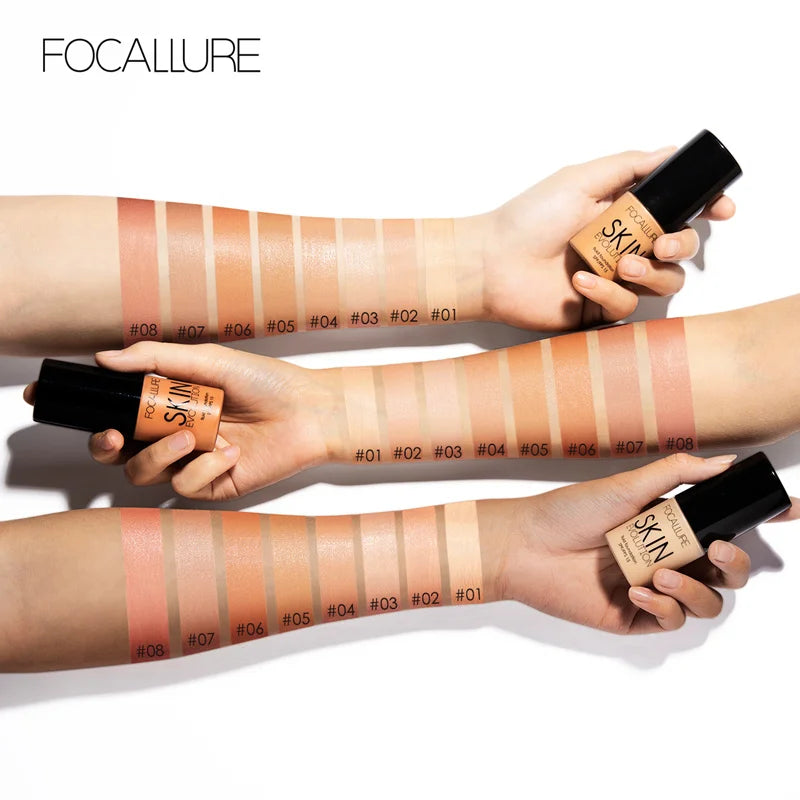 Focallure 8 Colors Face Foundation Makeup Base Liquid Foundation Cream Full Coverage Concealer Moisturizing Face Make Up Lootquake LLC