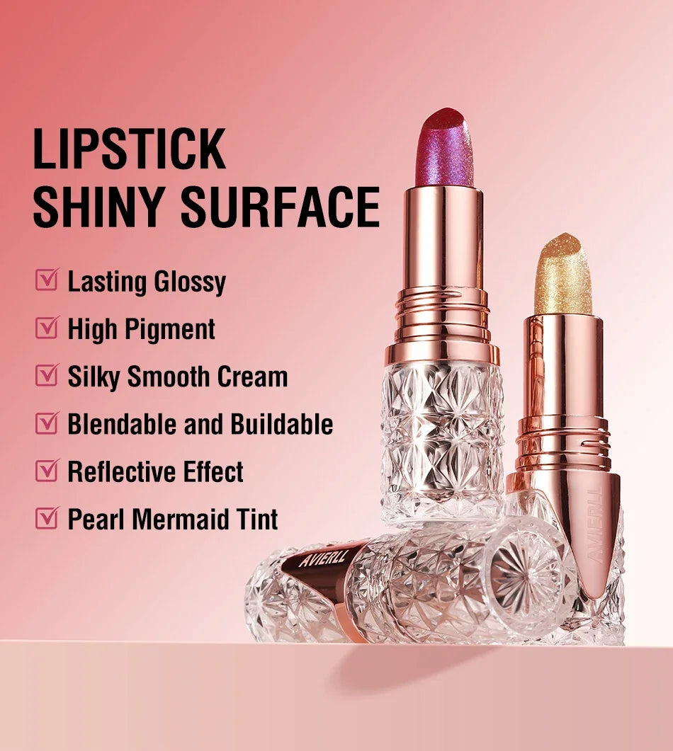 Fine Glitter lipstick, Quicksand Gold Lipstick, Moisturizing Silky Mermaid Girl Pink, Long-Lasting Waterproof Grapefruit Orange Lootquake LLC