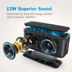 DOSS Bluetooth Speaker SoundBox, Touch Control Sound Box, 12W HD Sound, IPX5 Waterproof, Built-in Mic Hand Free Portable Speaker