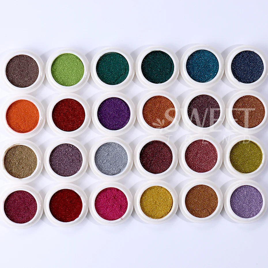 24/45 colors Mirror Chrome Nail Glitter Powder Metallic Effect Dust Holographic UV Gel Polish Manicure Decoration Nail Supplies Lootquake LLC