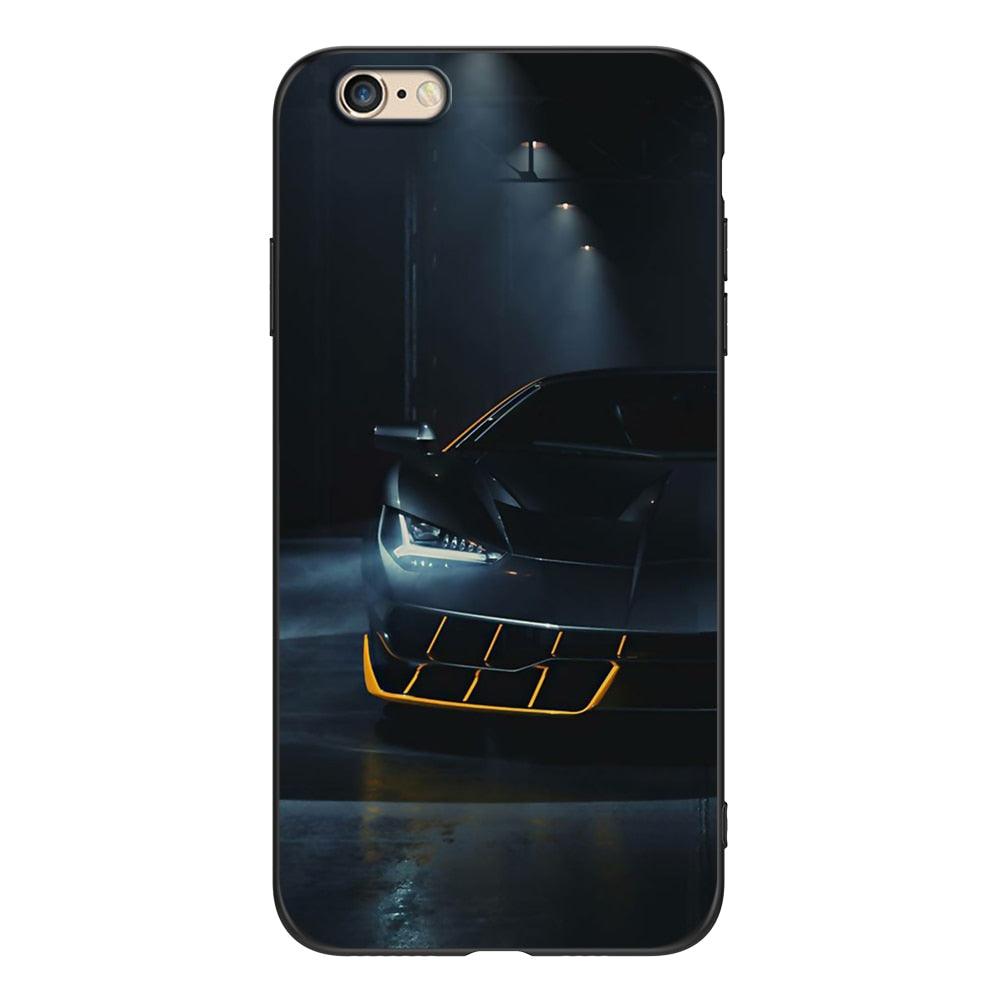 Cute Cover Soft Silicone Print Cars Print Phone Case For Iphone 5s 5 S Se 2016 4.0" Case Phone Cover On  Iphone 6s 6 S Plus Funda Bumper Black Case Sport Race Car Stevvex