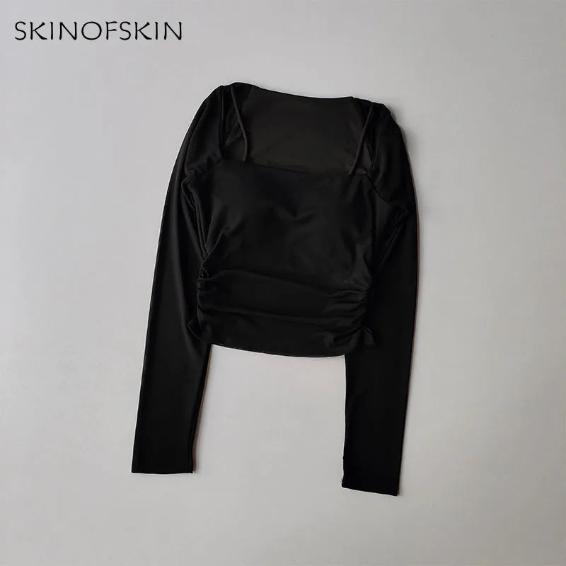 Mesh-Splice Slim Fit Yoga Top THRIXINE