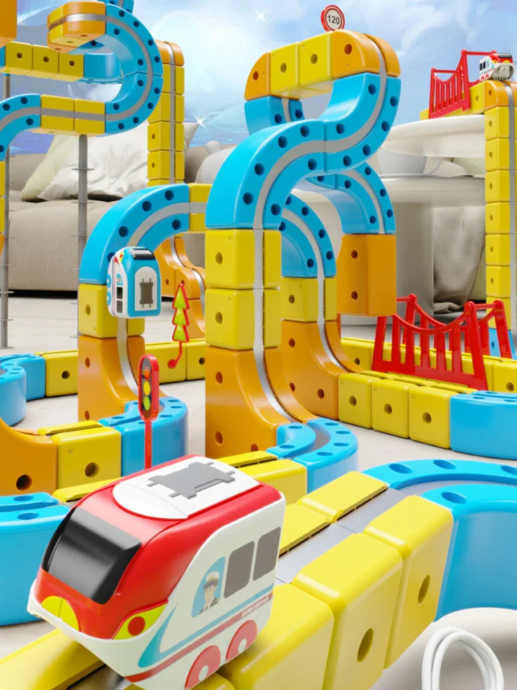 Magnetic Cube Track & High-Speed Train Set