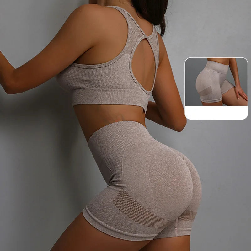 Yoga Women's Fitness Suit Shorts Workout Set THRIXINE