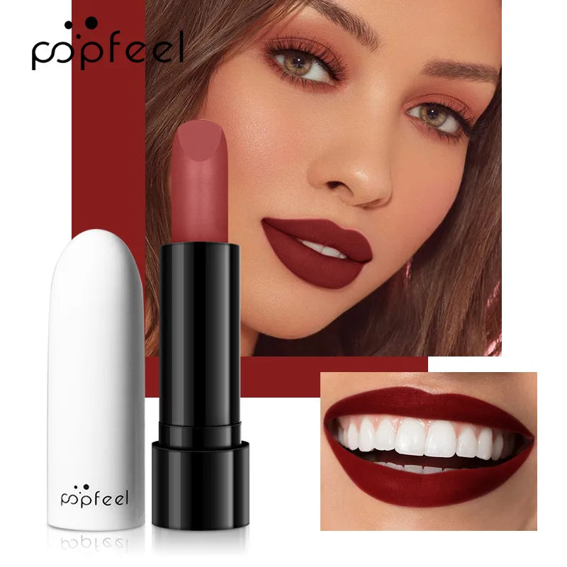 High Quality Popfeel Waterproof Lasting Matte Luxury Velvet Lipstick Make up Smudge-Free Pigmented Lipsticks Lip Gloss Cosmetics Lootquake LLC