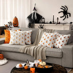 Halloween Decor for Bedroom Bed Living Room Sofa Cushion Cover White45X45CMCute Ghost Pumpkin Plush Faux Fur Pillow Covers Soft Lootquake LLC