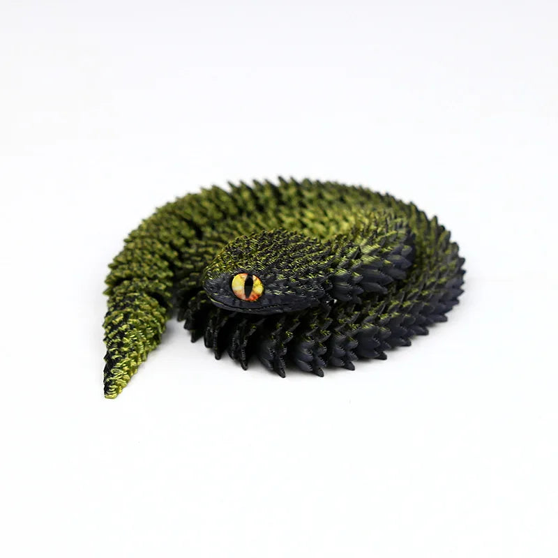 Snake Sculpture Articulated Snake Decor Articulated Animals Figurine with Movable Joints 3D Printed Model Home Desktop Ornament Lootquake LLC