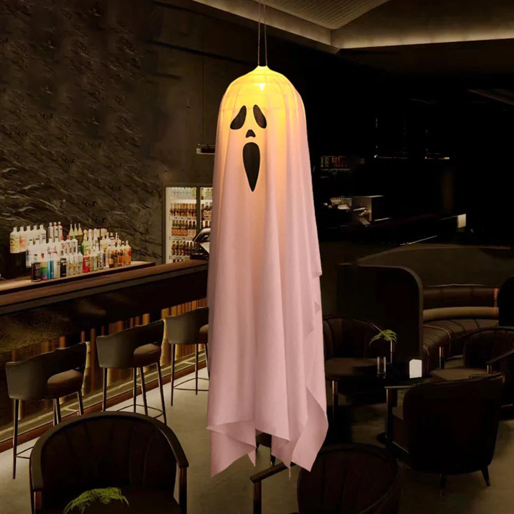 Halloween Glowing White Ghost Hanging Ghosts with Fairy Lights Halloween Outdoor Decoration 50cm Halloween Party Decoration Lootquake LLC