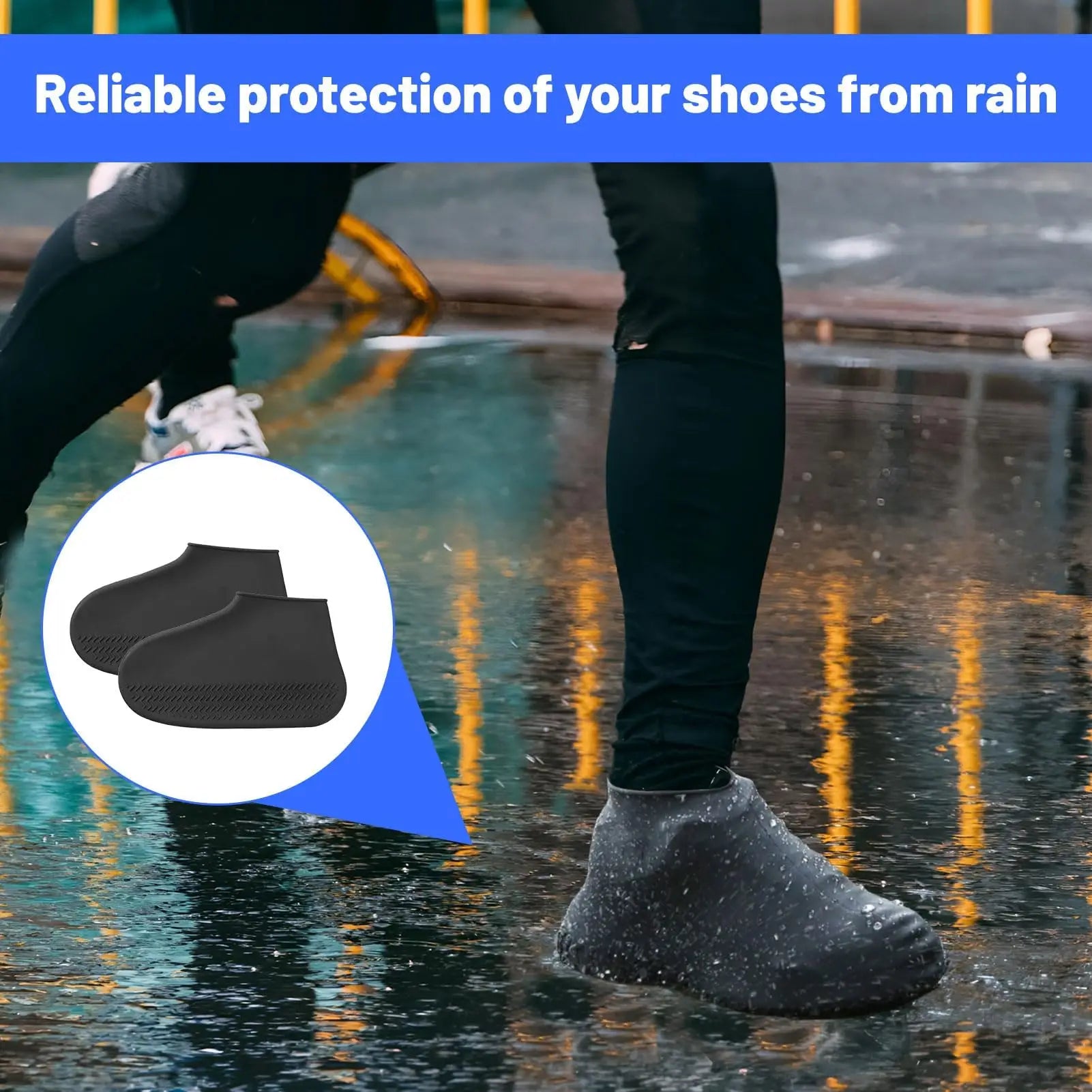 Reusable Waterproof Rain Shoe Covers Non-Slip Overshoes for Men & Women Outdoor Fishing Commute & Household Use Home Garden