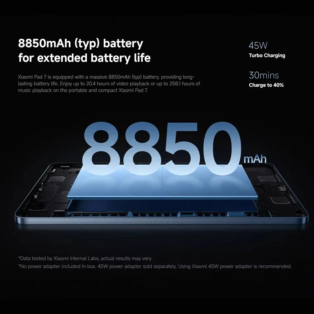 Global Version Xiaomi Pad 7 11.2'' Xiaomi HyperAI 144Hz 3.2K Display Snapdragon 7+ Gen 3 Octa core Processor 45W 8850mAh Battery Lootquake LLC