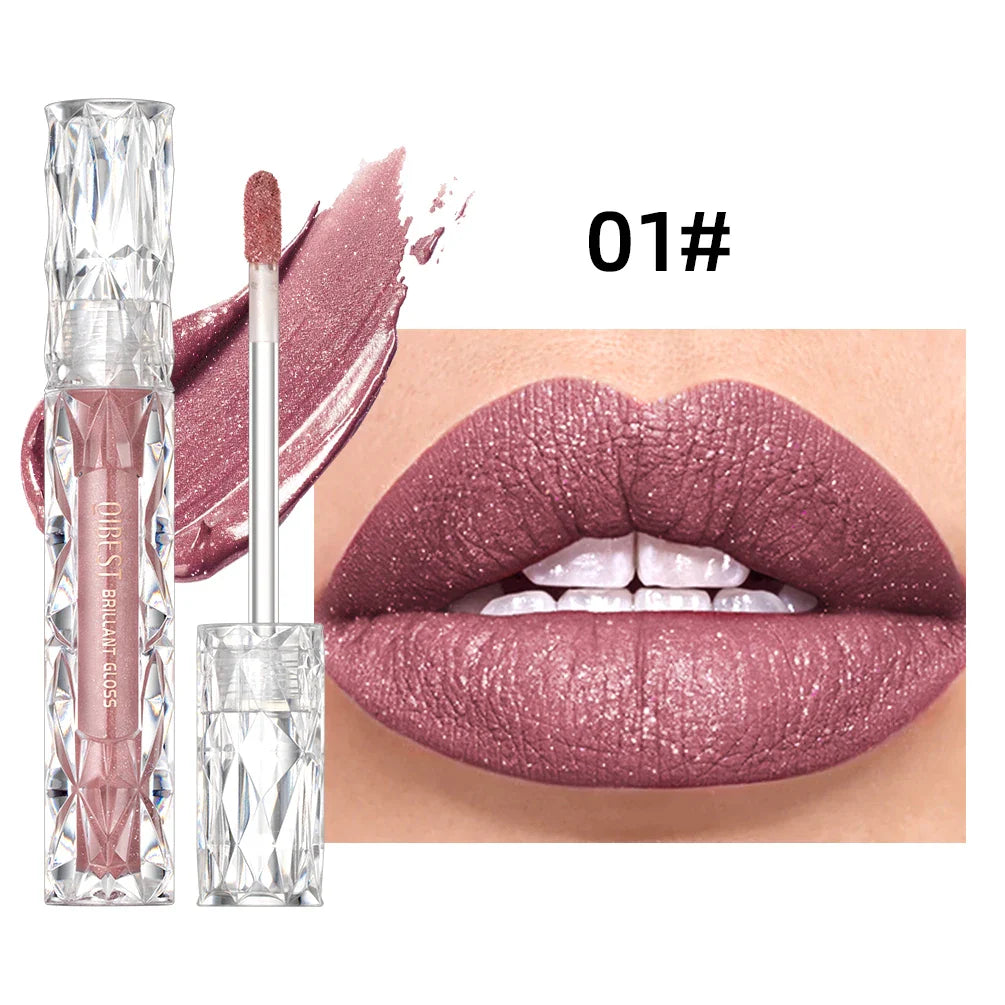 QIBEST Waterproof Diamond Shimmer Glitter Lipgloss Matte Liquid Lipstick Shiny Pearl Lip Glaze Long Lasting LipTint Women Makeup Lootquake LLC