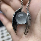 Personality Angel Ghost Beads Wings Pendant Necklace for Men Women Guard Angel Necklace Hip Hop Jewelry Accessories