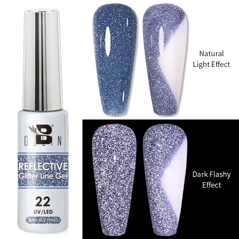 5ML Gold Silver Metallic Liner Paint Gel Polish Chrome Mirror Metal Effect Super Bright French UV LED Semi Permanent Nail Gel Lootquake LLC