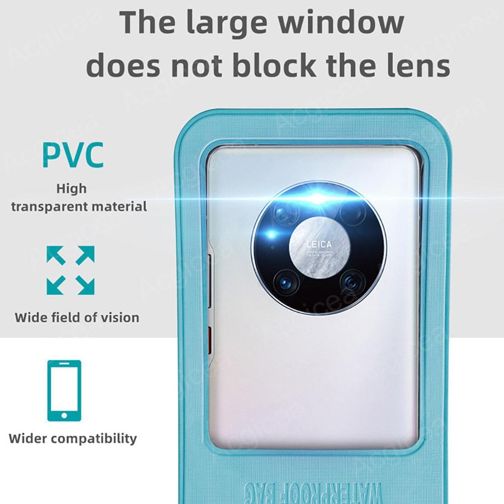 Waterproof Phone Case Pouch Protector For iPhone Cell Phone Cover Underwater Case Universal Water Proof Bag Waterproof Case Cellphone Pouch for iPhone 13 Pro Max Case & Strap Stevvex