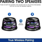 Wireless Bluetooth Speaker with RGB Lights, Stereo Sound & Phone Stand - Portable Mini Travel Speaker for iPhone & Android Lootquake LLC