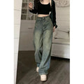 Vintage 90S Baggy Straight Denim Trousers Female Y2K High Waist Loose Wide Leg Jeans Women Streetwear All-Match Casual Pants New Lootquake LLC
