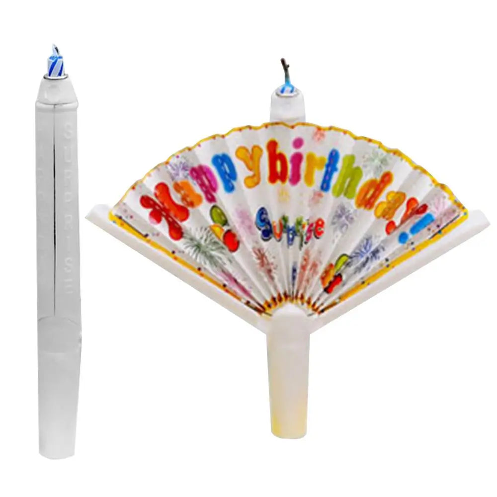Happy Birthday Candle Fan-Shaped Birthday Candle Supplies Birthday Cake Candle Decor Funny Candles for Decorating Birthday Theme Lootquake LLC