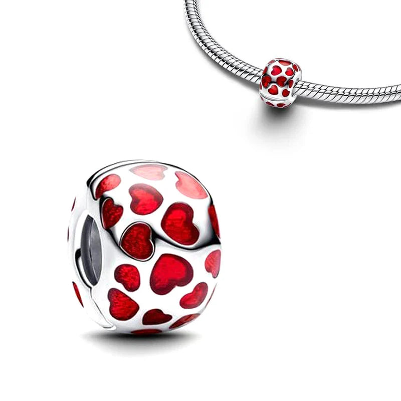 925 Silver Valentine's Day Snake Year Series Pendant Suitable for 925 Sterling Silver Original Women's Bracelet DIY Jewelry Gift Lootquake LLC