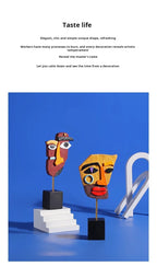 Sculptures Abstract Statue Ornaments Home Decor Modern Figurines For Interior Face Art Nordic Living Room Desktop Crafts Gift